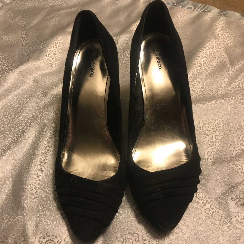 Style & Co Black Suede Heels